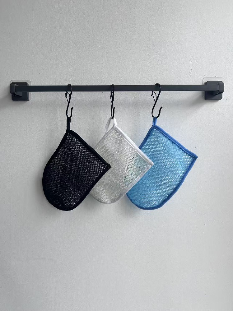 多功能清洁搓澡手套新款加厚网格下泥手套加厚跨境爆款皂袋搓背洗澡神器现货